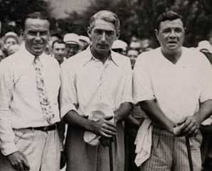 Tommy with Billy Burke and Babe Ruth, 1935
