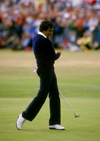 Seve celebrates winning at St. Andrews in 1984