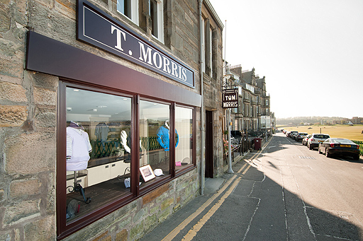 St. Andrews Style: The new facade at T Morris, which stands just beyond and right of the 18th green of the Old Course