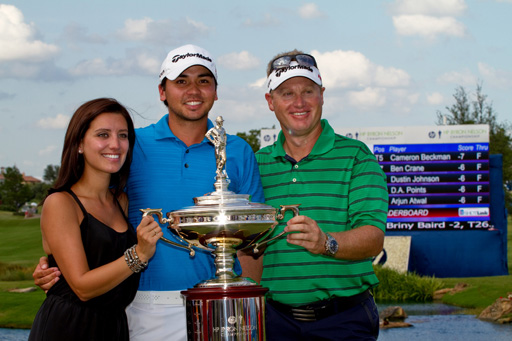 Jason Day poses after claiming the title at the HP Championship
