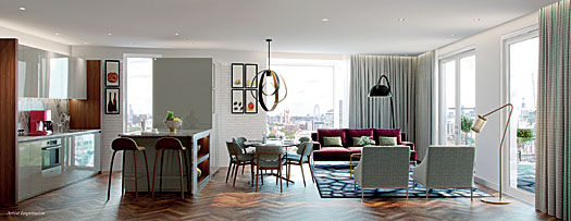 With open-plan designs all apartments promise an attractive sense of proportion