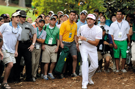 Bubba Watson won in style, hitting an incredible escape shot from the trees onto the green