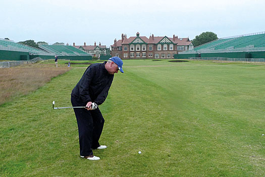 The approach to the famous 18th at Royal Lytham & St Annes