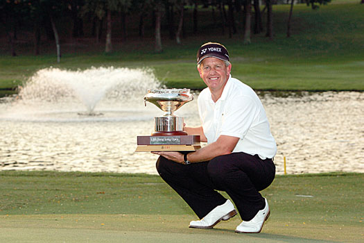Montgomerie is all smiles after being gifted the title by Kingston