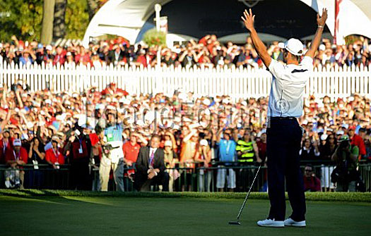 Kaymer celebrates after securing the greatest comeback victory