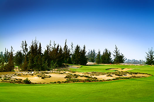 The 18th hole at Danang Golf Club, a standout course on the Central Vietnam Coast