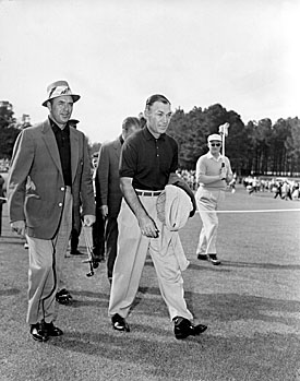 Sam Snead with Ben Hogan at the 1955 Masters