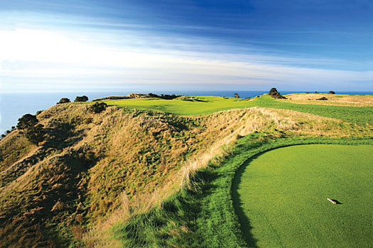 The splendid fifth hole, which asks plenty of questions from the tee
