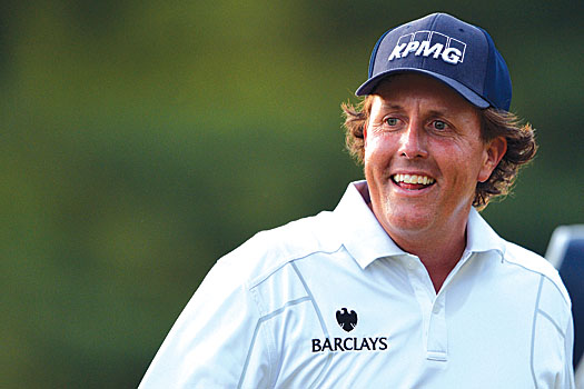 Phil Mickelson, who shared low round honours