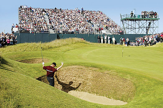 Ernie Els played this beautiful bunker shot at the 13th hole in 2002 Open Championship