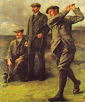 A painting of the "Great Triumvirate" from 1913