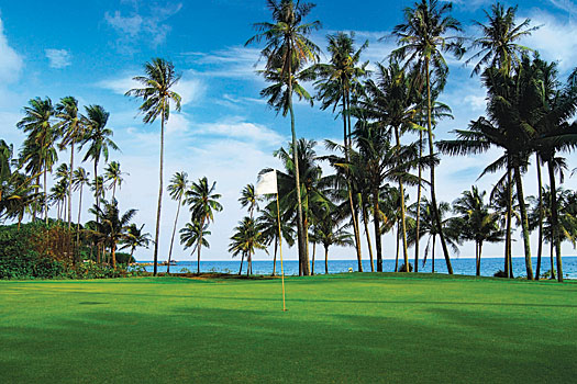 The palm-fringed course at Laguna Bintan, a Greg Norman design