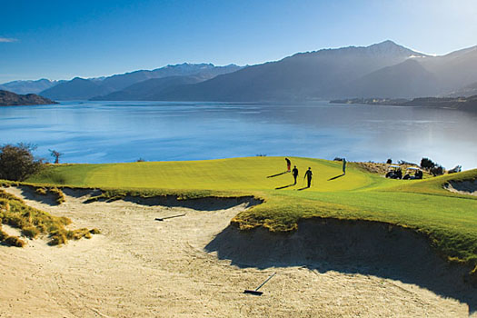 The splendid seventh hole, a short par-3, at Jack’s Point