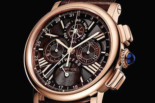 The Rotonde de Cartier perpetual calendar chronograph watch in pink gold