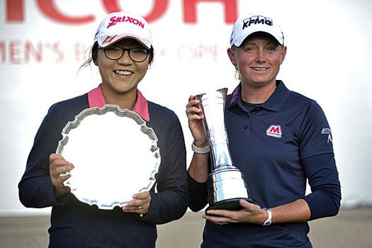 With champion Stacy Lewis at the Women's British Open after finishing as the top amateur