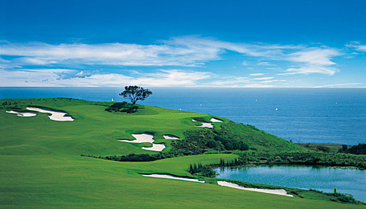 The scenic 17th hole on the Ocean North Course