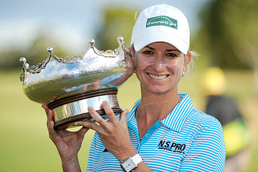Hoisting the Australian Women’s Open trophy for yet another time