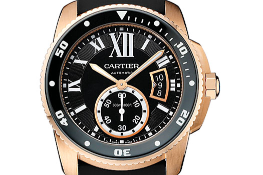 The Calibre de Cartier Diver, seen here in its pink gold livery