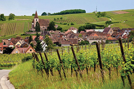 The picture -postcard Alsace village of Hunawihr