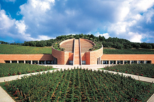 The Mario Botta-designed winery at Petra in Tuscany