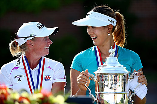 Stacy Lewis and Michelle Wie at Pinehurst last year