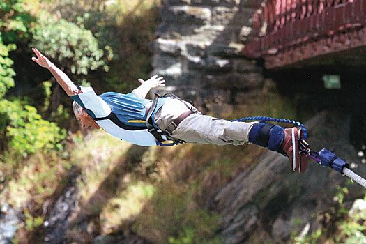 Bungy jumping off the Kawarau Bridge in Queenstown New Zealand