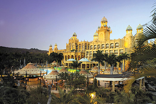 The five-star Palace of the Lost City, one of four hotels in Sun City