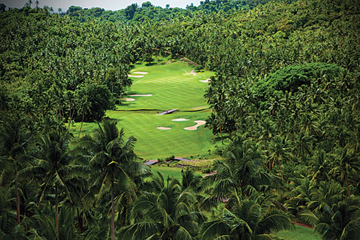 The spectacular third hole at Laucala Island
