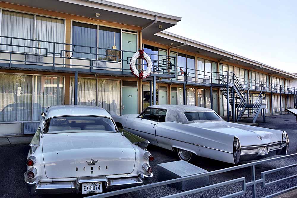 The facade of the Lorraine Motel, site of the National Civil Rights Museum