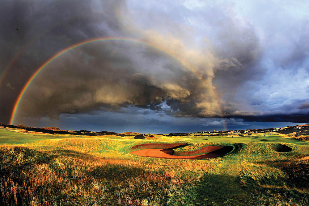 The famous Hell Bunker on the 14th hole of the Old Course