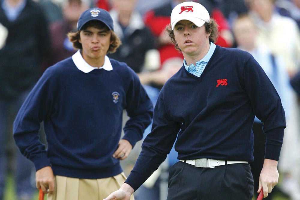 Pictured here with Rickie Fowler during the Walker Cup in 2007