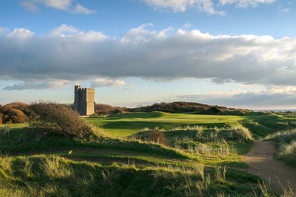 Hole 12 at Burnham & Berrow Golf Club, part of the Atlantic Links