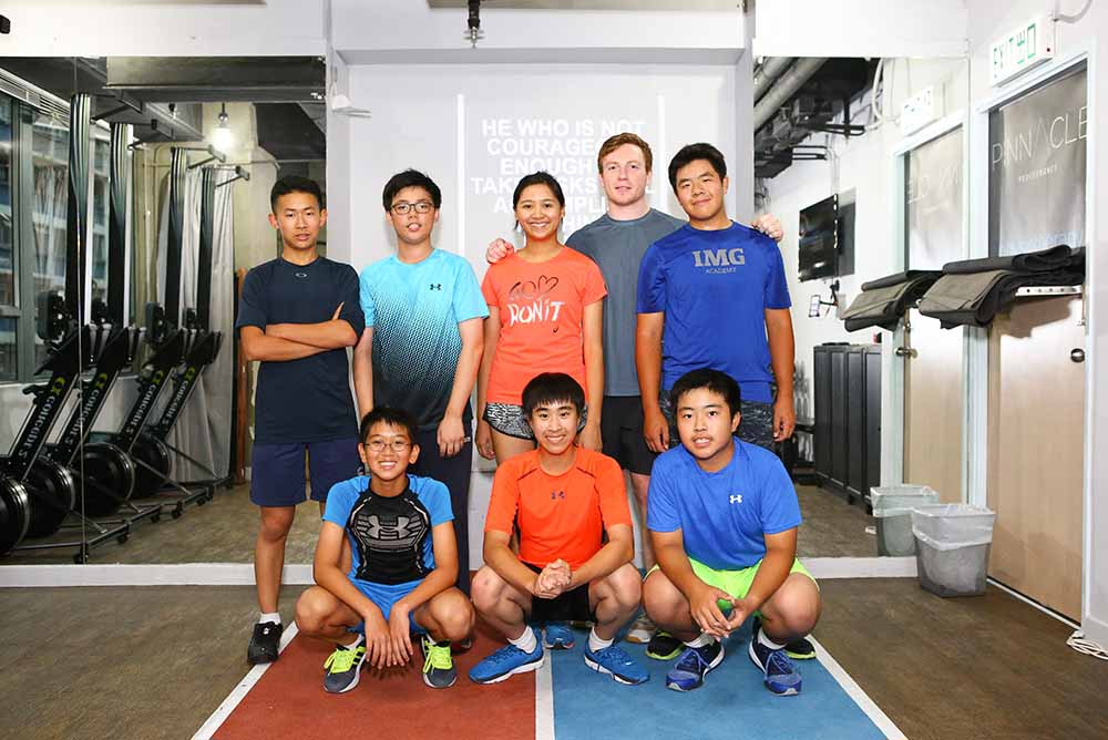 HKGA Junior team golfers (left to right): Back; Alex Zhuo, Maurice Leung, Andrea Au, James Honey (Lead S&C Coach), Zesen Hu; Front; Julius Yang, Ka Jun Yu, Lincoln Lau