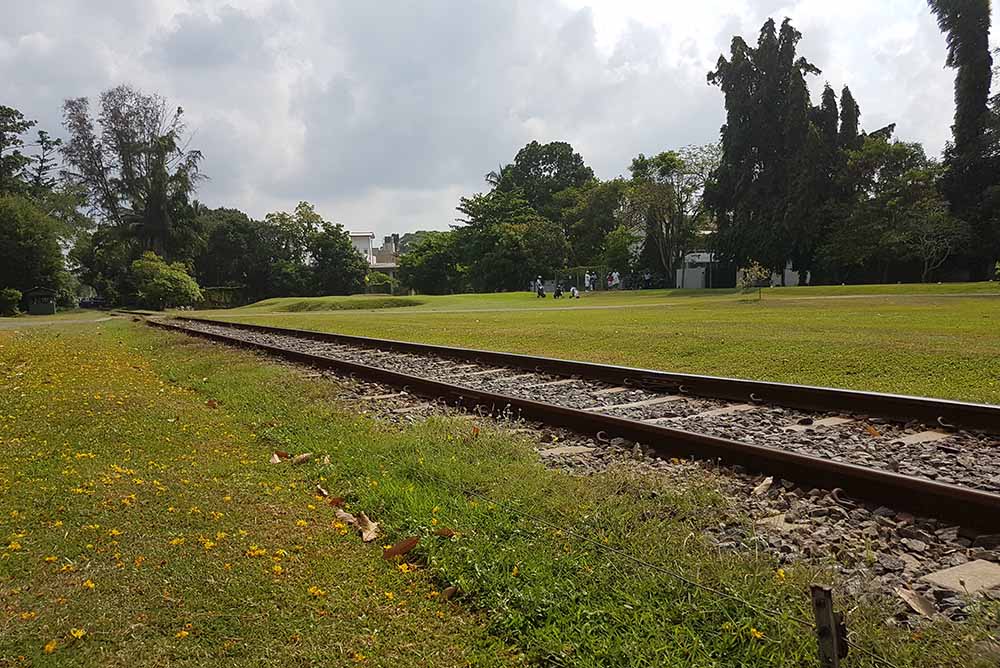 The railway line that divides many of the holes of Royal Colombo on the front nine