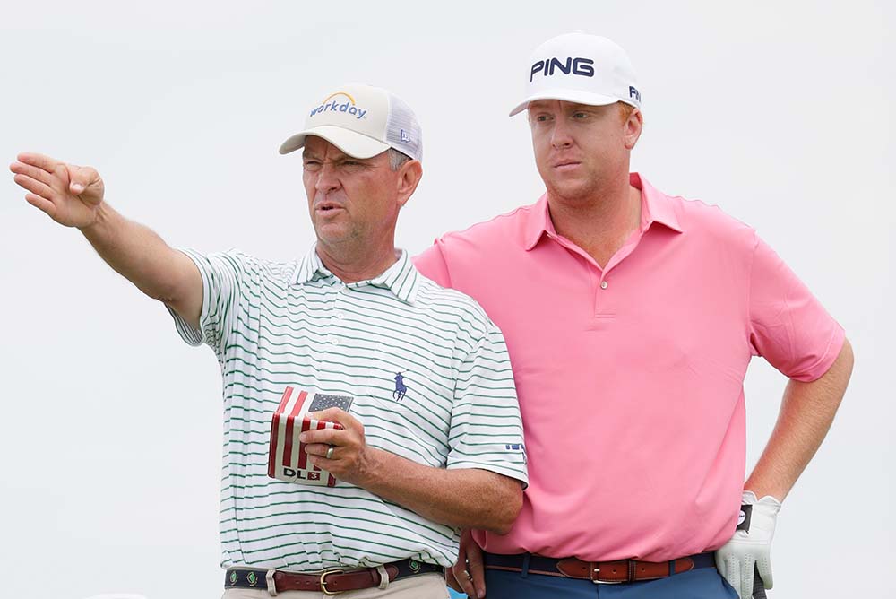 Davis Love IV and his father Davis Love III who caddies for him