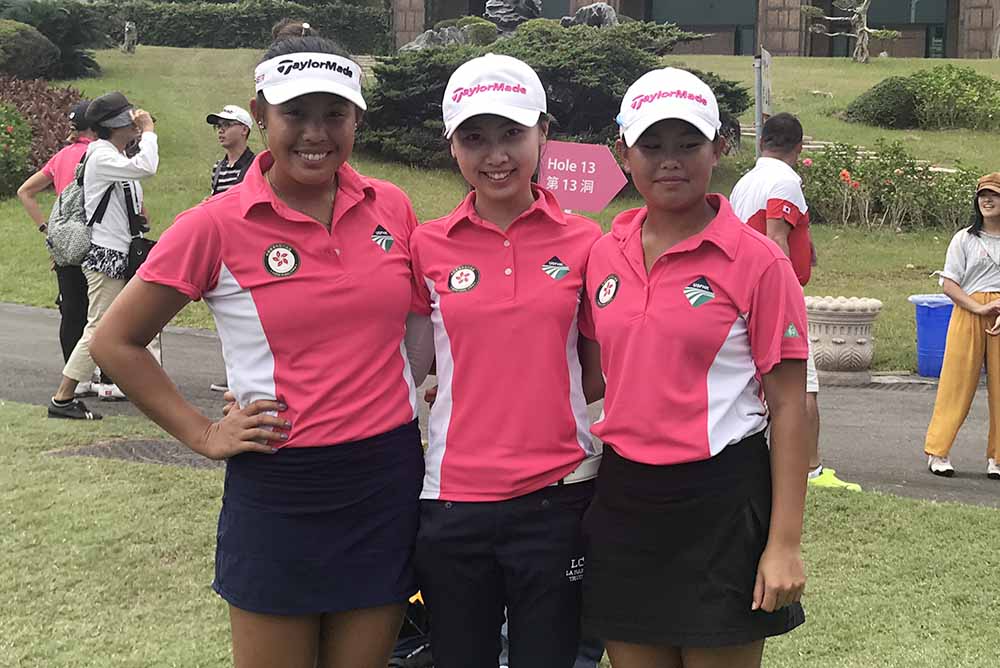 HK Ladies team at the Universiade - Michelle Cheung, Kitty Tam and Isabella Leung