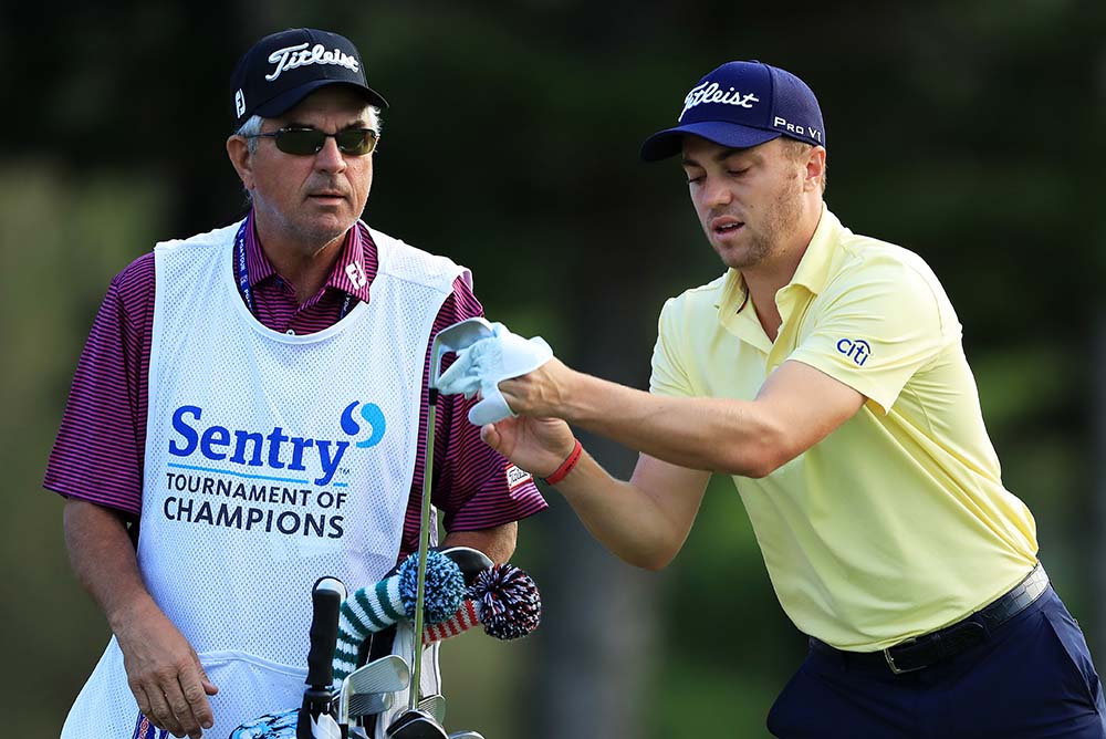 Justin Thomas and his father and caddie Mike Thomas