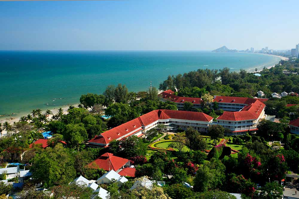 The aerial view of Centara Grand Beach Resort & Villas Hua Hin