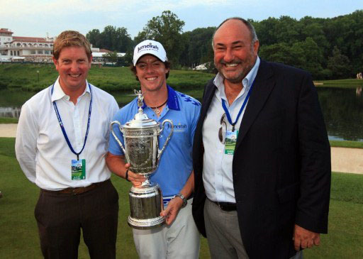 Happier times: Rory and Chubby (r) at the US Open