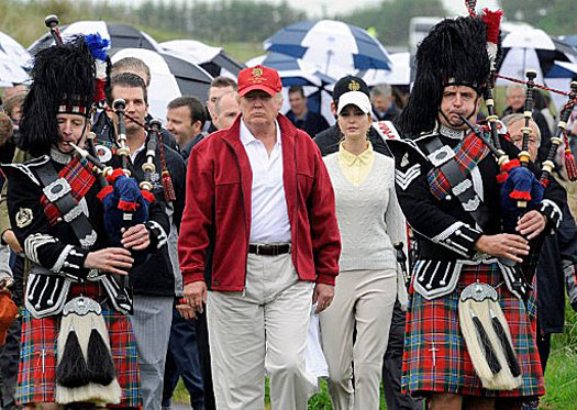 Donald Trump opens his Trump International Golf Links course