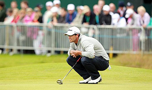 Adam Scott is one shot shy of leader Brandt Snedeker