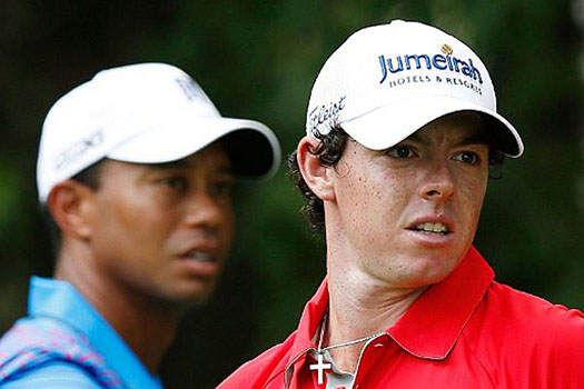 Rory McIlroy shoots 64; Woods 65