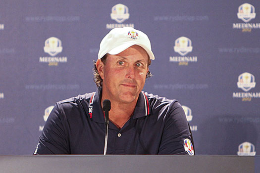 Phil Mickelson in the Media Center