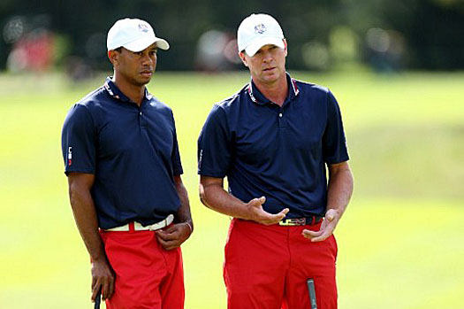 Tiger Woods and Steve Stricker