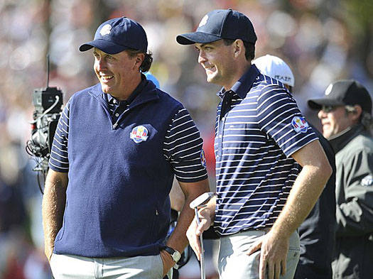 Phil Mickelson and Keegan Bradley domniate