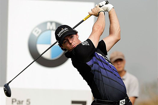 Rory McIlroy is 12-under par, two shots off the lead