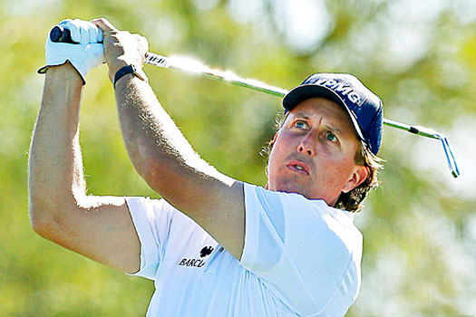 Mickelson was one stroke off the US tour's record for 36 holes of 124