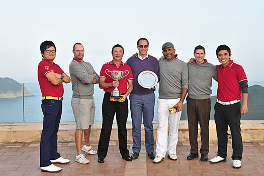 The winning DBGC team: Jay Won, Michael Stott, William Chung, Casper Schonfeldt (General Manager), Abhinav Gorawara, Ron Totton and Shinichi Mizuno