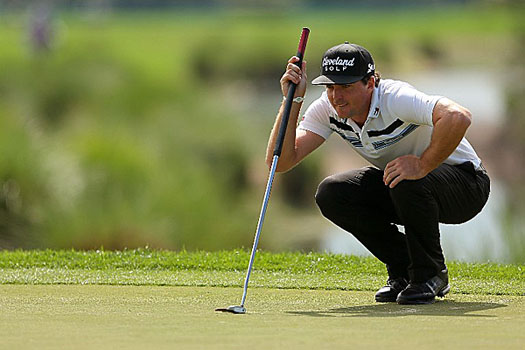 Keegan Bradley seen here with his long putter