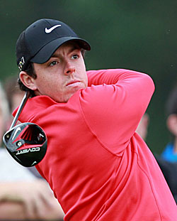 McIlroy signs for a two-over-par 74